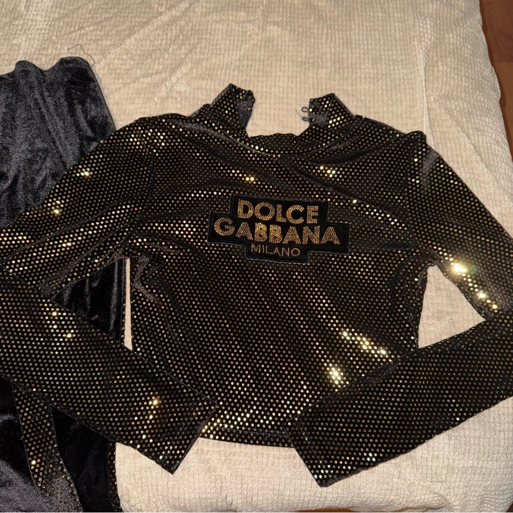 Dolce & Gabbana Elegant Black Velvet Set